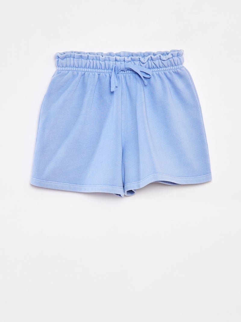 Short van effen joggingstof BLAUW - Kiabi