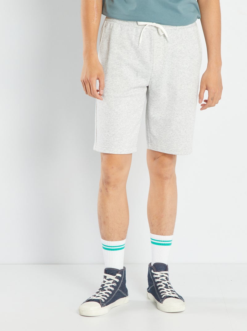 Short van effen joggingstof GRIJS - Kiabi