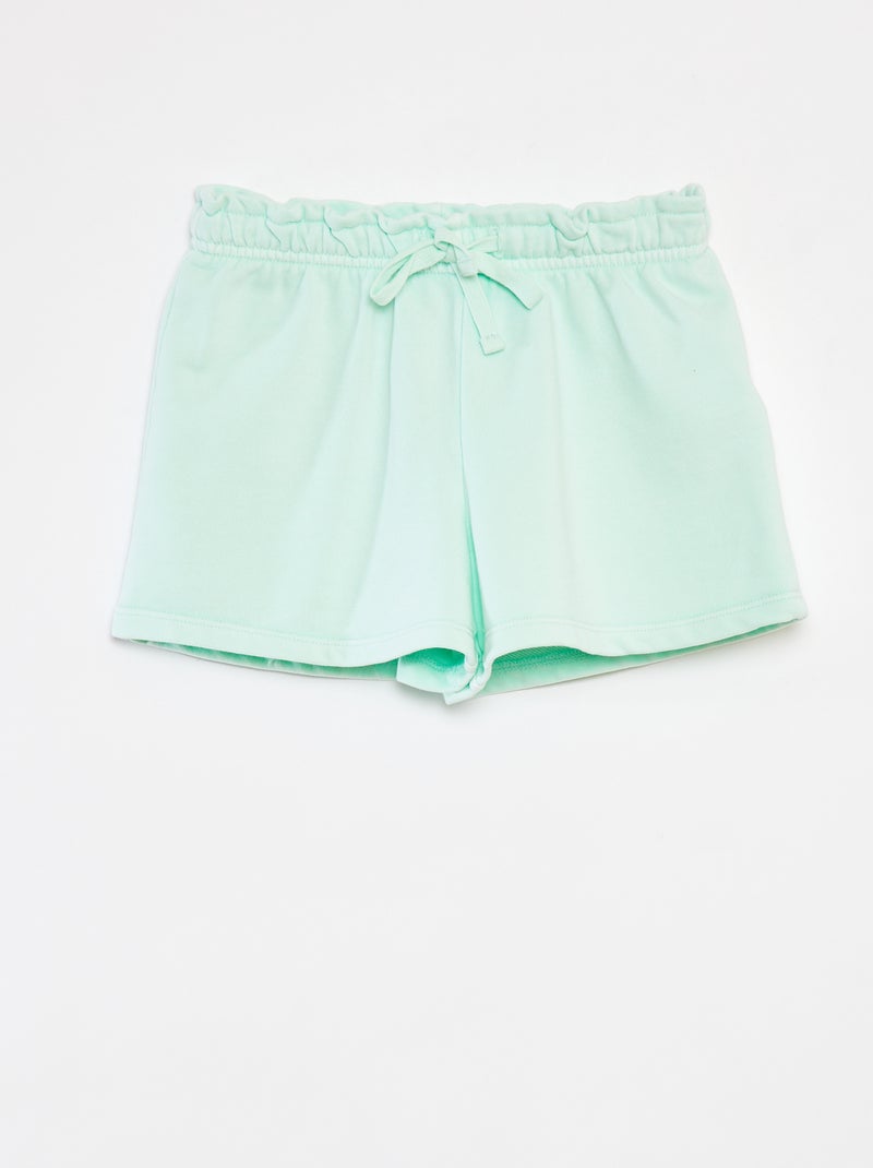Short van effen joggingstof GROEN - Kiabi