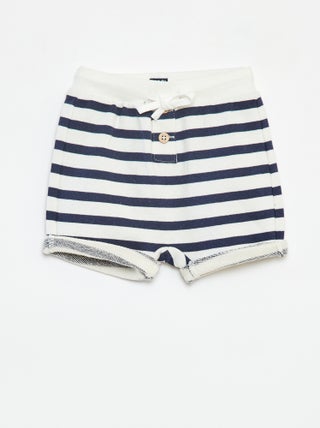 Short van french terry met print