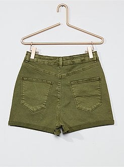 Short van gekleurde keperstof - Kiabi