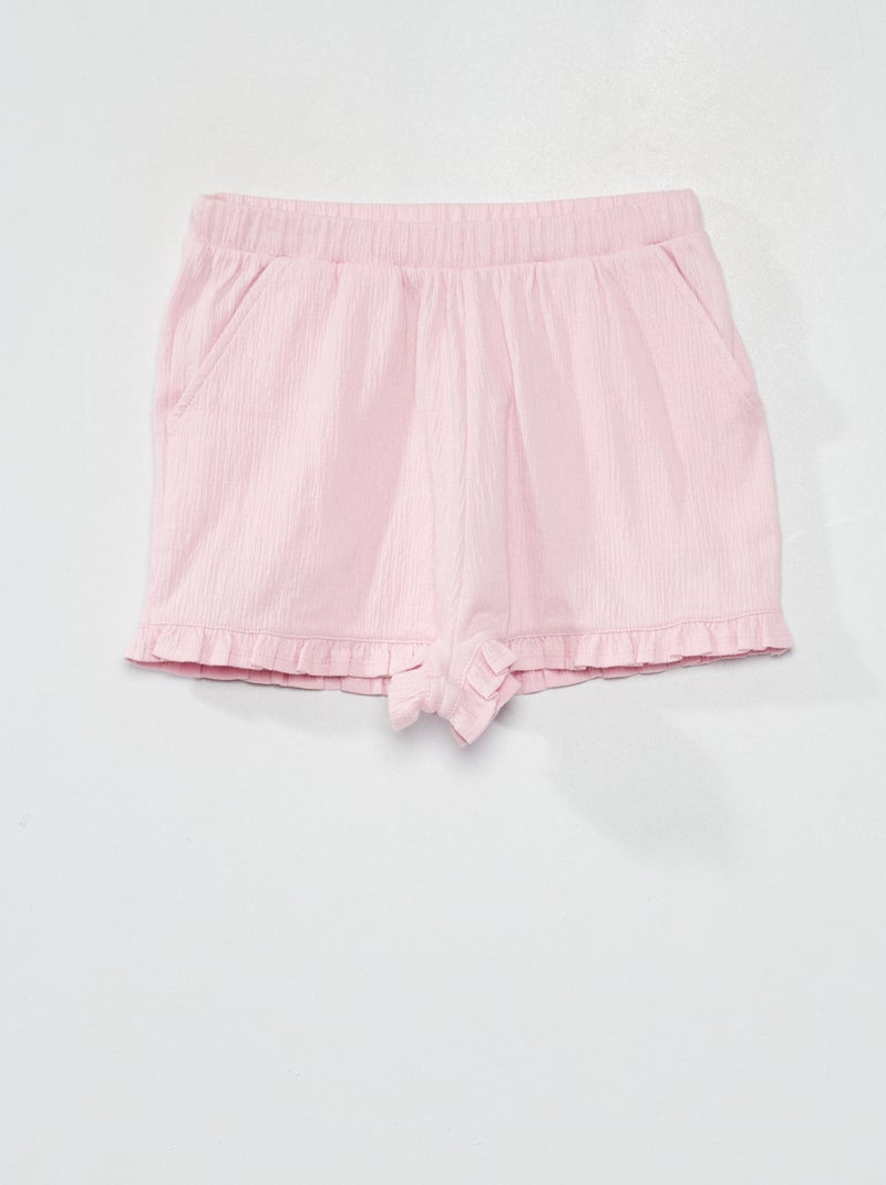 Short van gekreukte stof ROSE - Kiabi