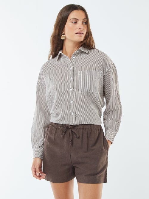 Short van gemengd linnen - Kiabi