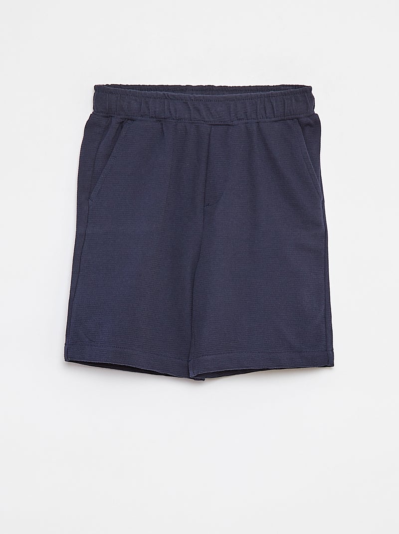 Short van getextureerde stof met 2 zakken Blauw - Kiabi