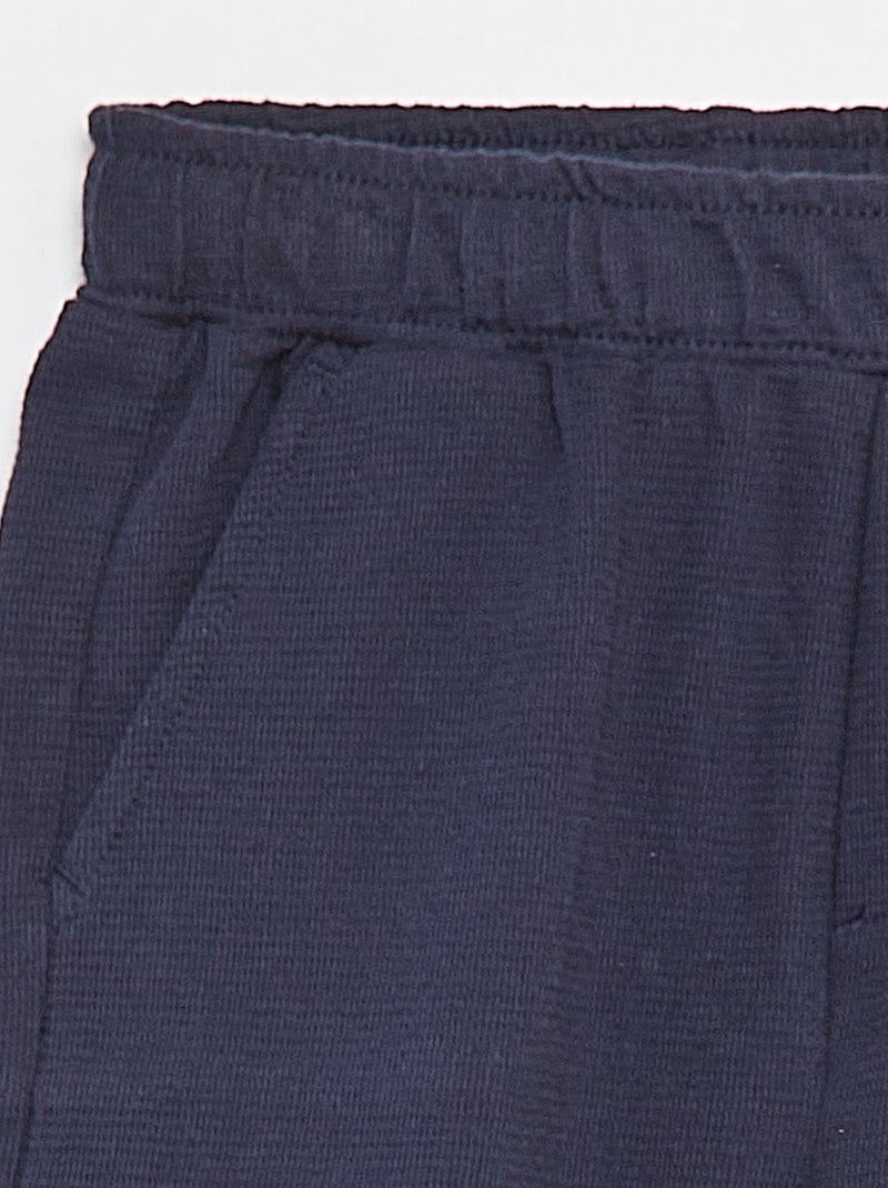 Short van getextureerde stof met 2 zakken Blauw - Kiabi
