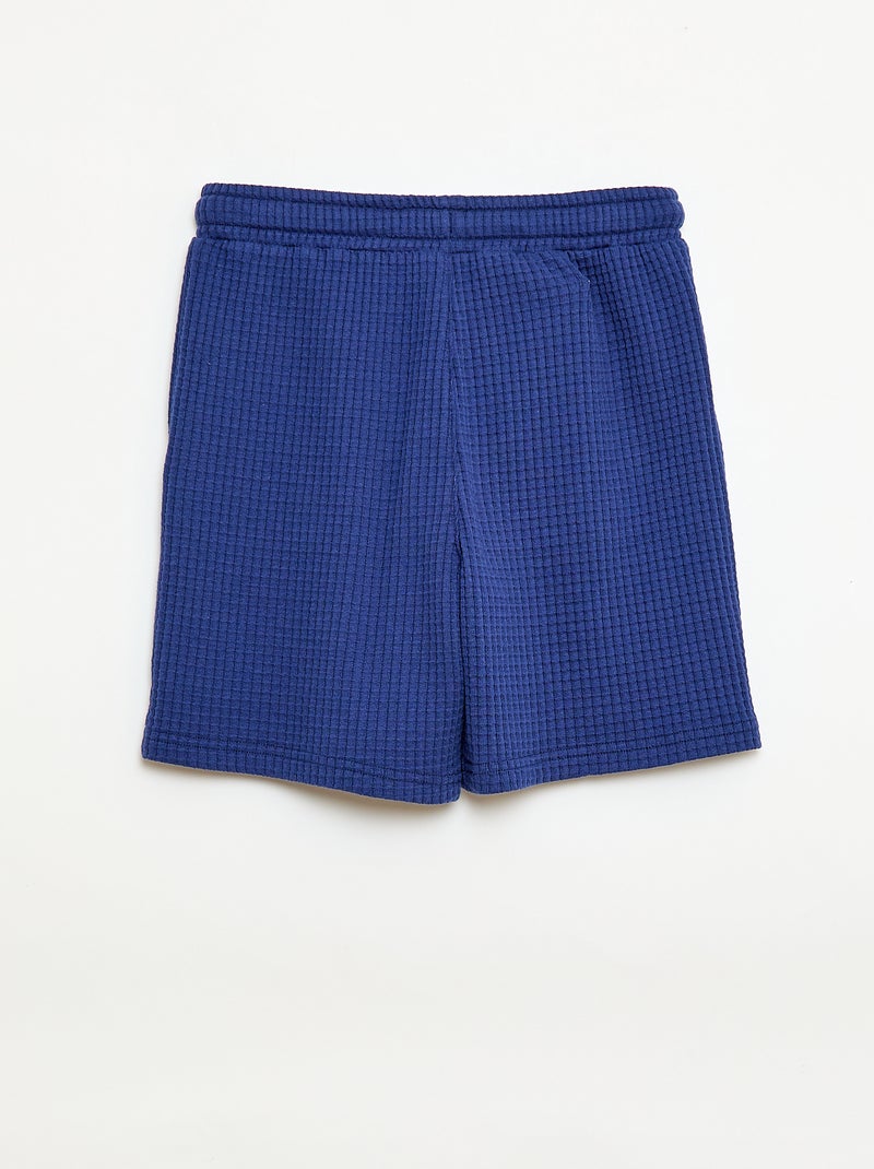 Short van gewafelde stof Blauw - Kiabi