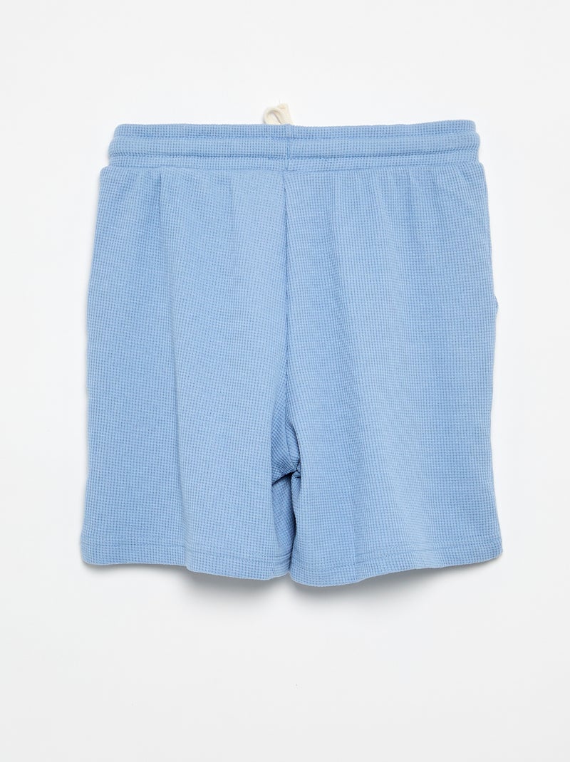 Short van gewafelde stof Blauw - Kiabi
