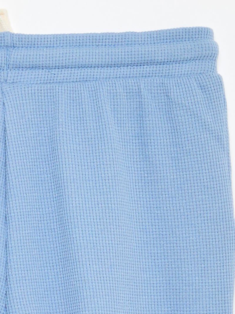 Short van gewafelde stof Blauw - Kiabi