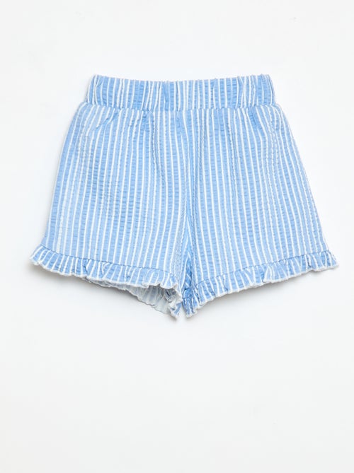 Short van gewafelde stof met ruches - Kiabi