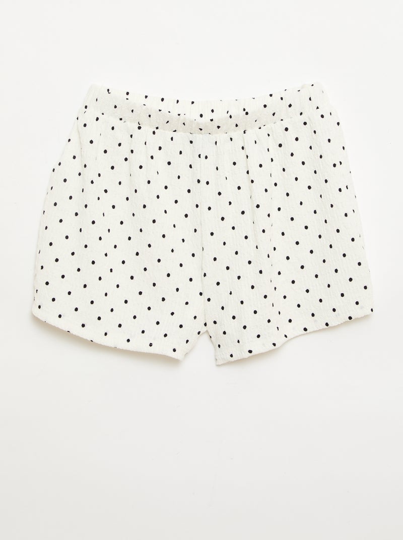 Short van gewafelde stof Wit - Kiabi