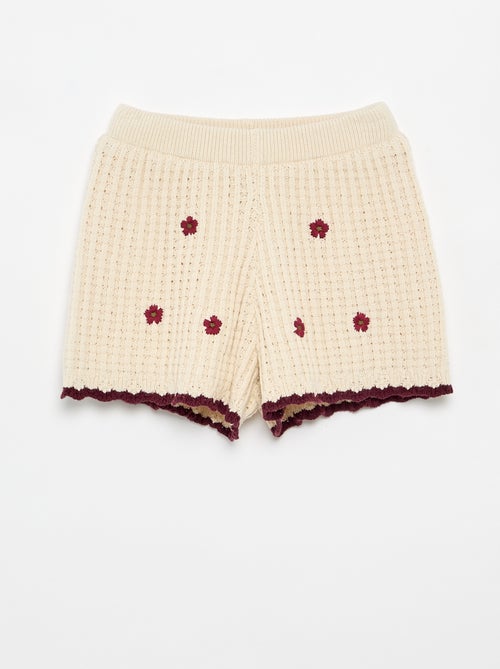 Short van haakwerk met geborduurde details - Kiabi