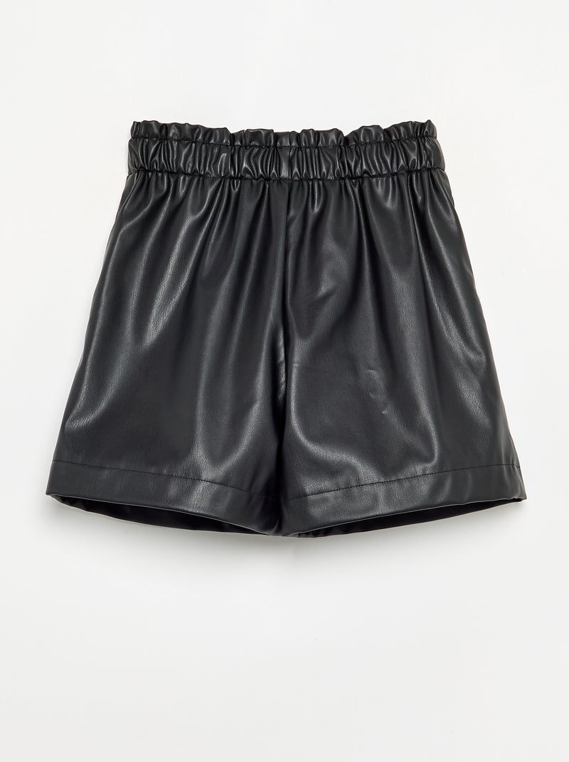 Short van imitatieleer Zwart - Kiabi