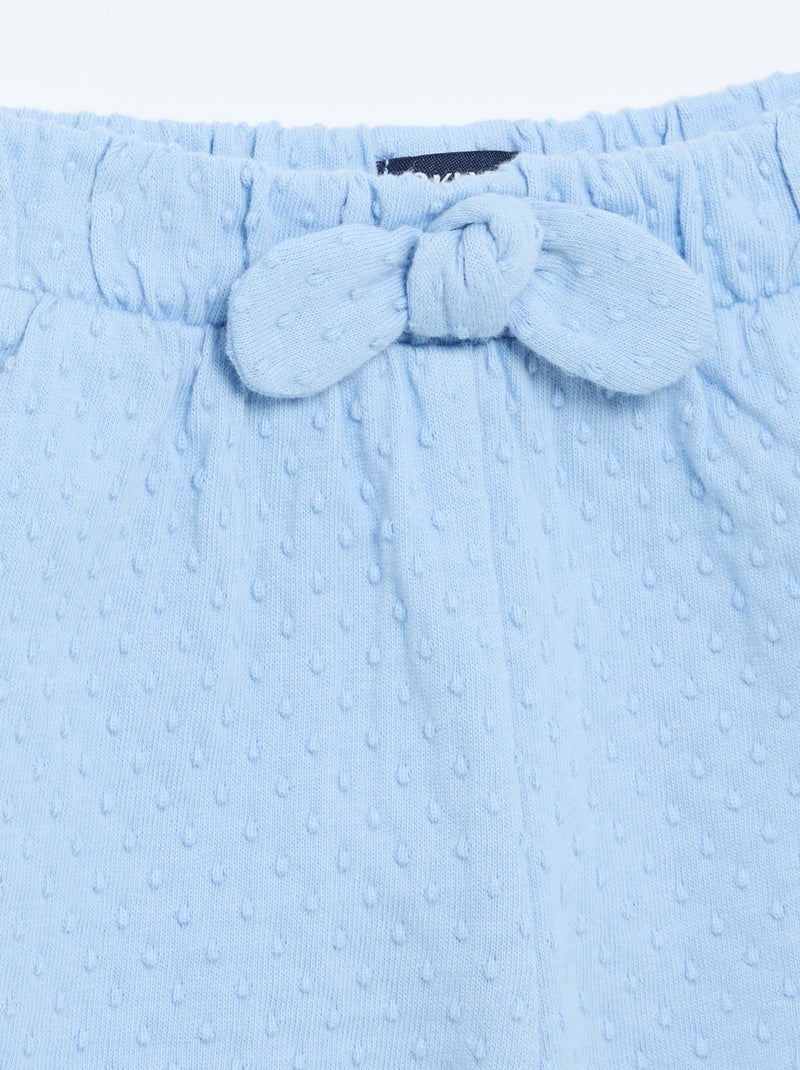 Short van jacquardbreisel met fantasieknoop Blauw - Kiabi