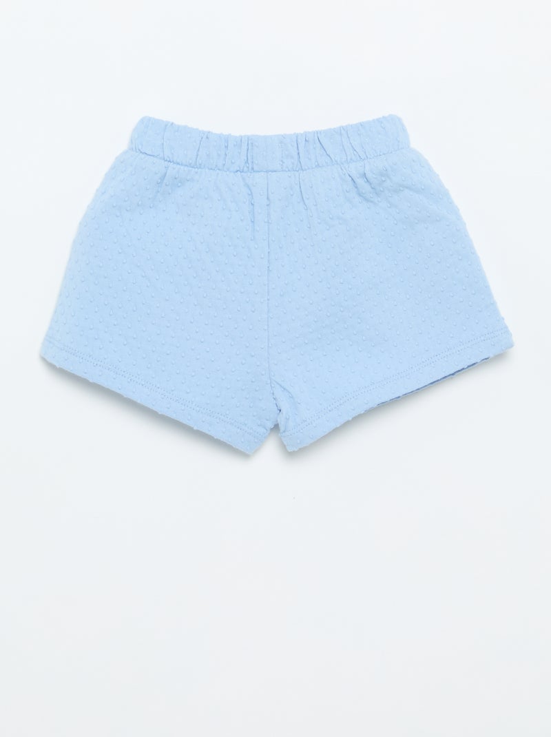 Short van jacquardbreisel met fantasieknoop Blauw - Kiabi