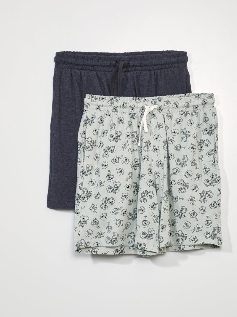 Short van jerseystof - Setje van 2 GROEN - Kiabi