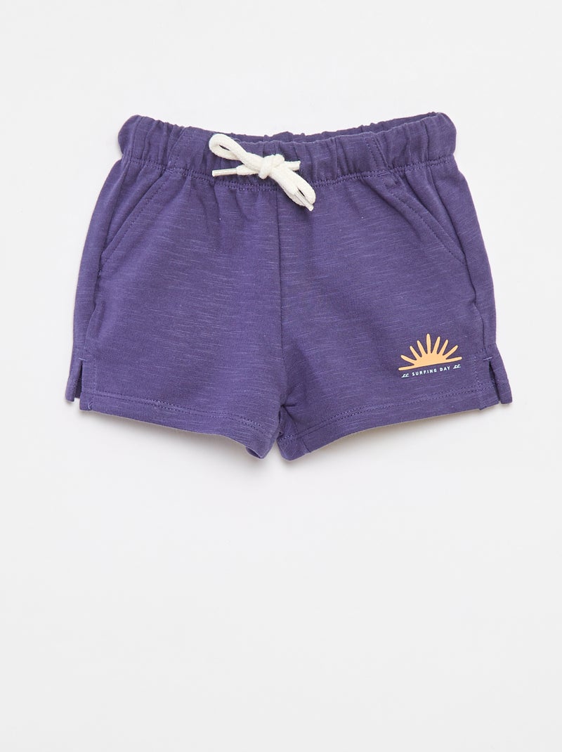 Short van joggingstof - Grafik Edition Blauw - Kiabi