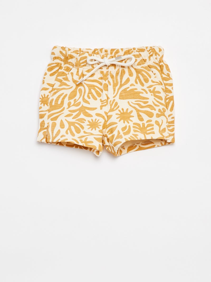 Short van joggingstof - Grafik Edition Geel - Kiabi