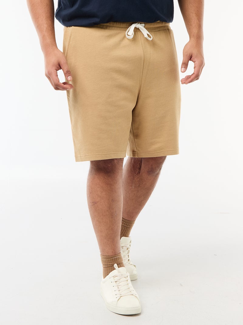 Short van joggingstof Biege - Kiabi