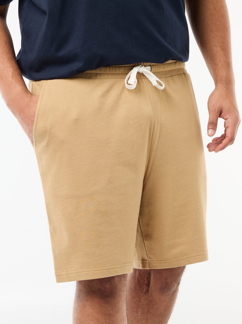 Short van joggingstof Biege - Kiabi