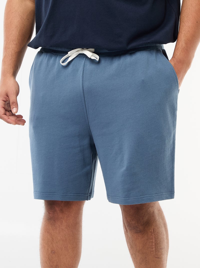 Short van joggingstof Blauw - Kiabi