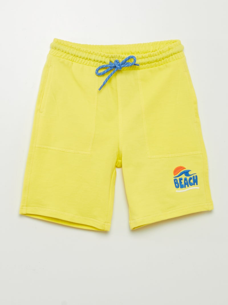 Short van joggingstof GEEL - Kiabi