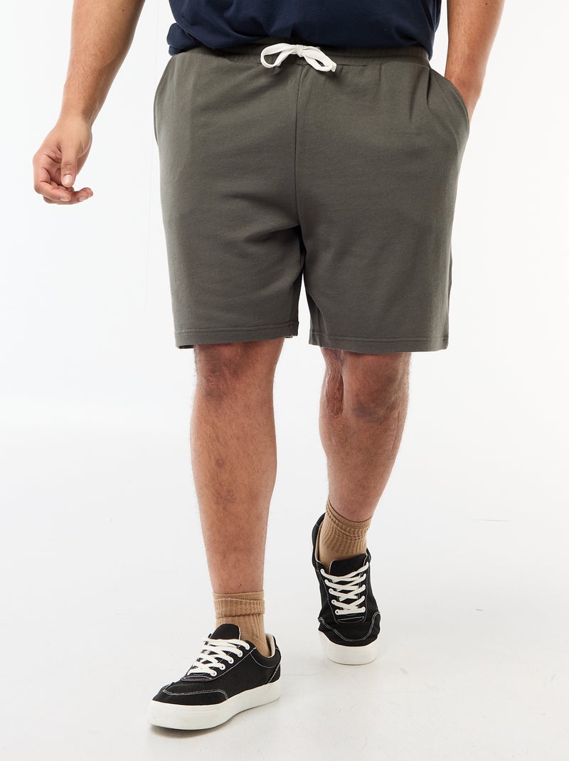 Short van joggingstof Kaki - Kiabi