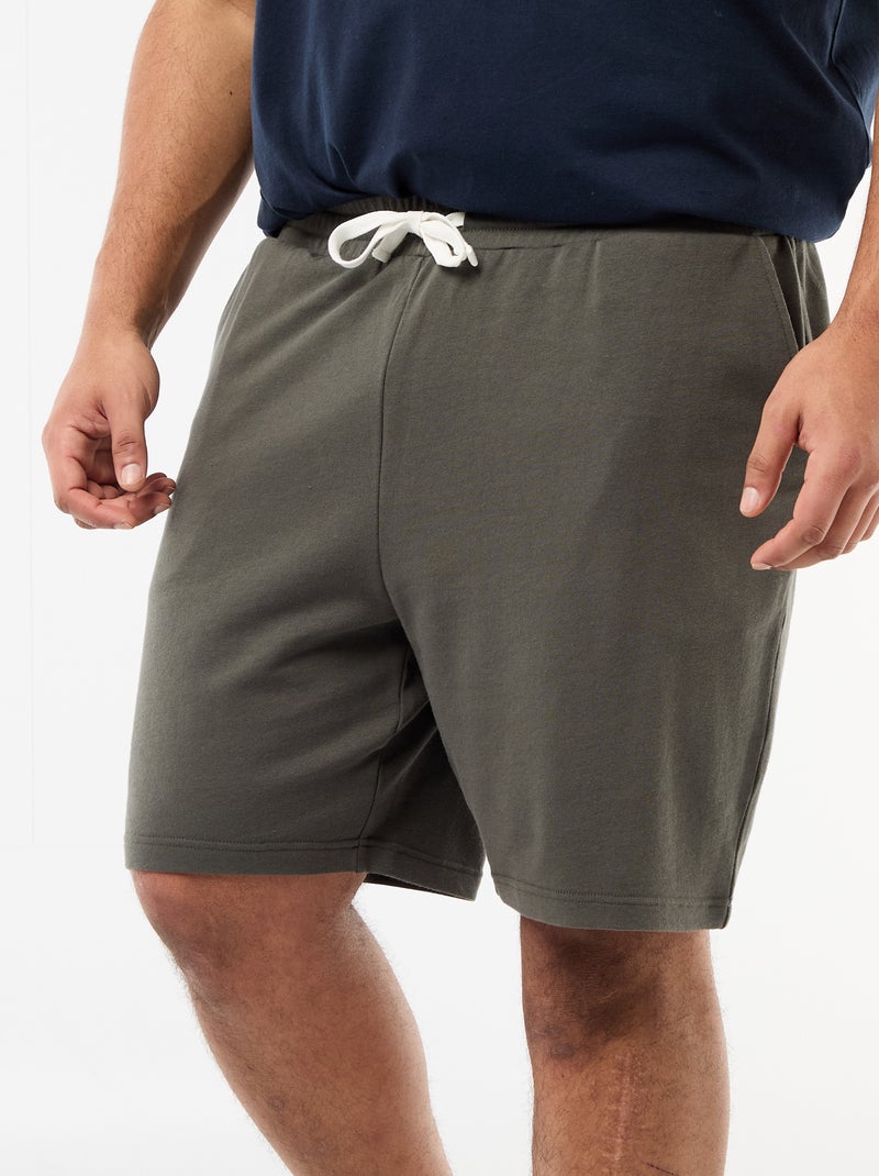 Short van joggingstof Kaki - Kiabi