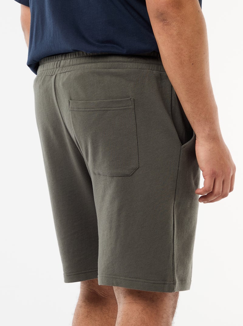 Short van joggingstof Kaki - Kiabi