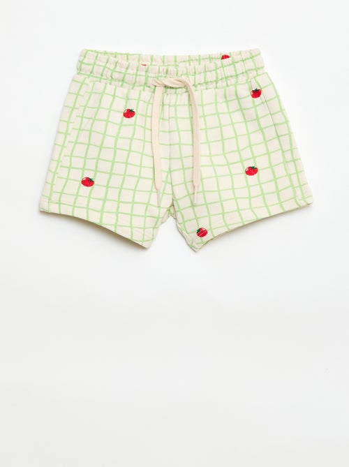 Short van joggingstof met motief - Kiabi