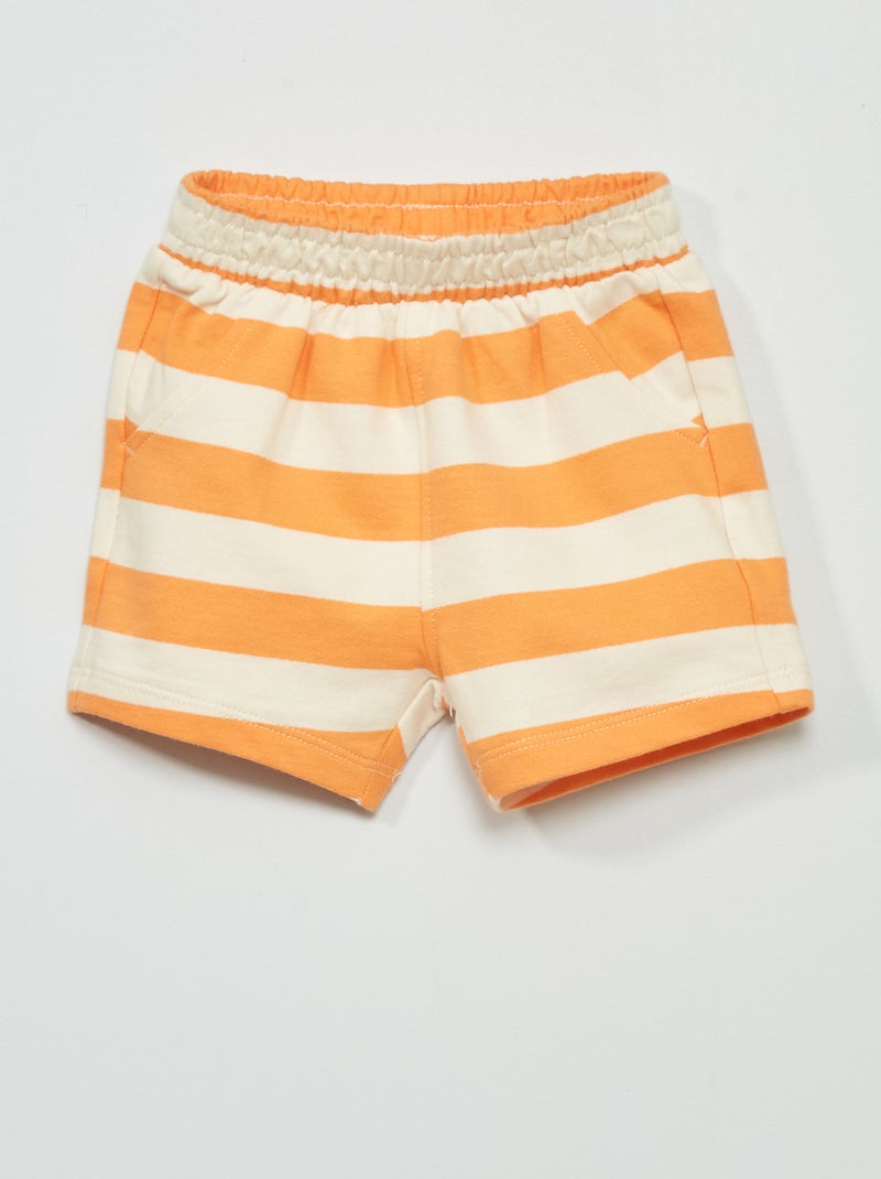 Short van joggingstof ORANJE - Kiabi
