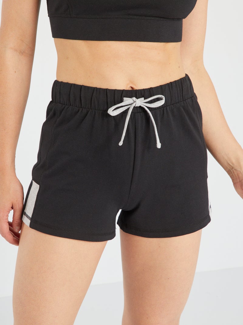 Short van joggingstof zwart - Kiabi