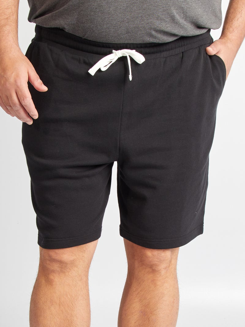 Short van joggingstof zwart - Kiabi