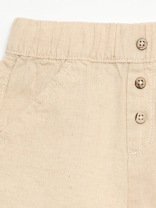 Short van katoen en linnen - Kiabi