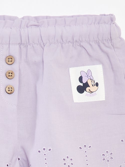 Short van katoenen voile met broderie anglaise 'Disney' - Kiabi