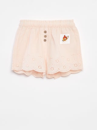Short van katoenen voile met broderie anglaise 'Disney'