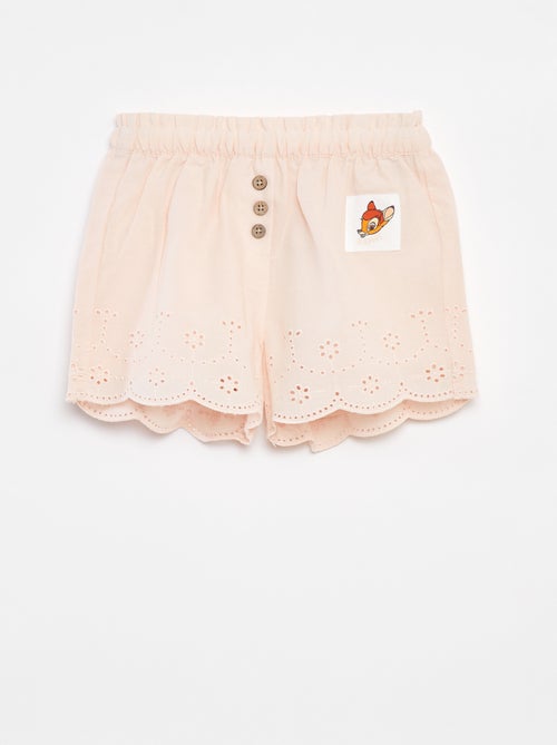 Short van katoenen voile met broderie anglaise 'Disney' - Kiabi