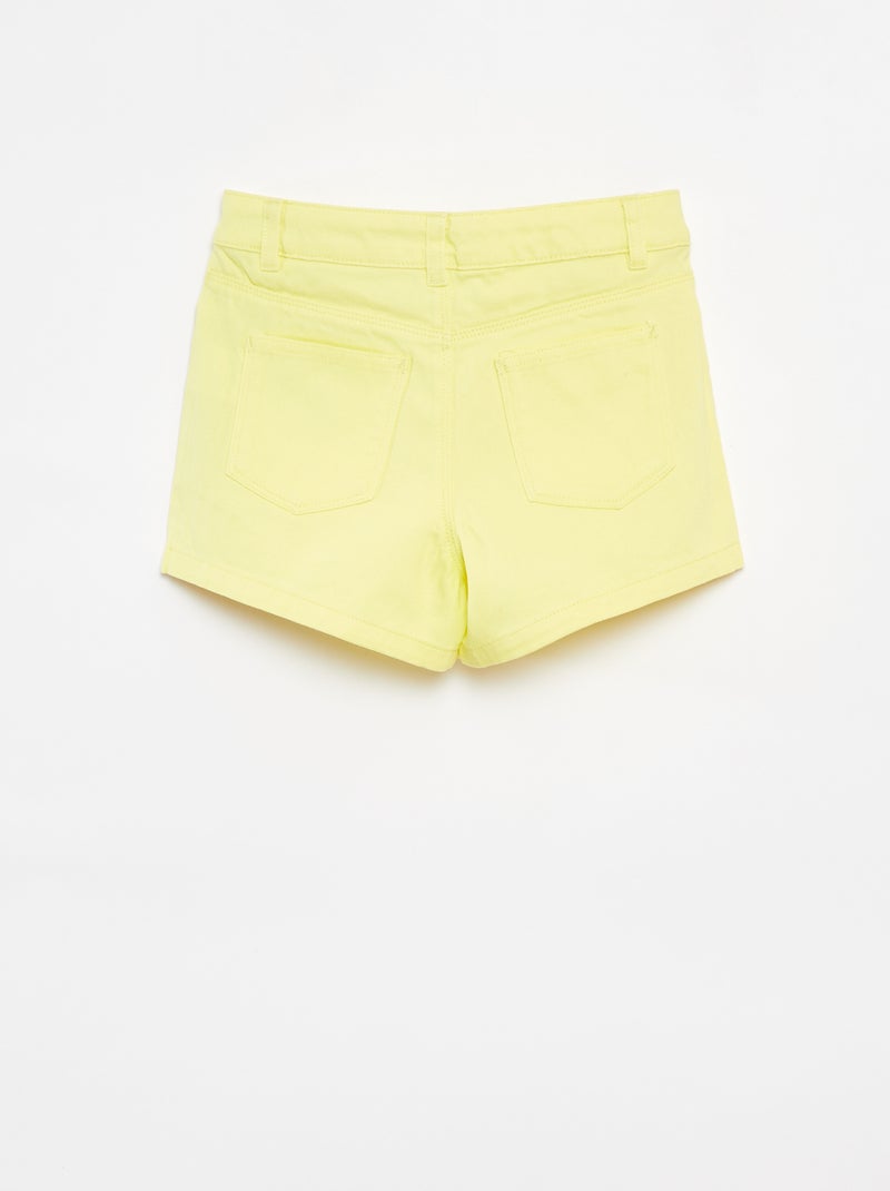 Short van keperstof met verstelbare taille geel - Kiabi