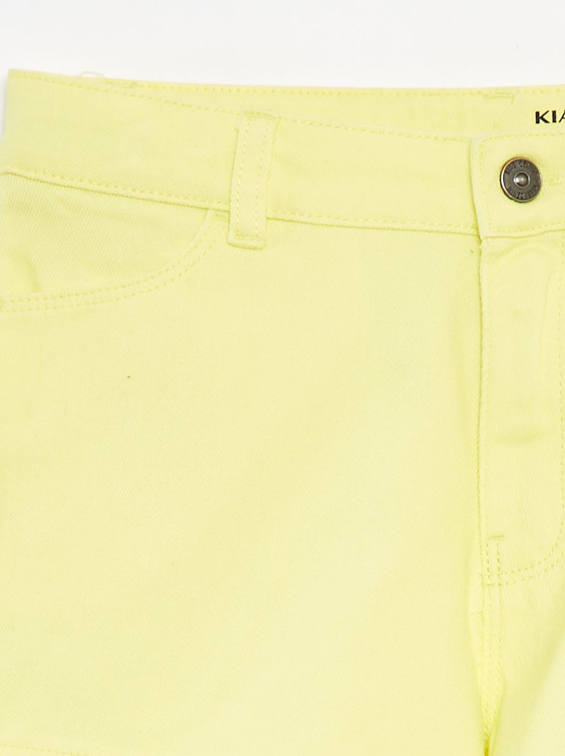 Short van keperstof met verstelbare taille geel - Kiabi