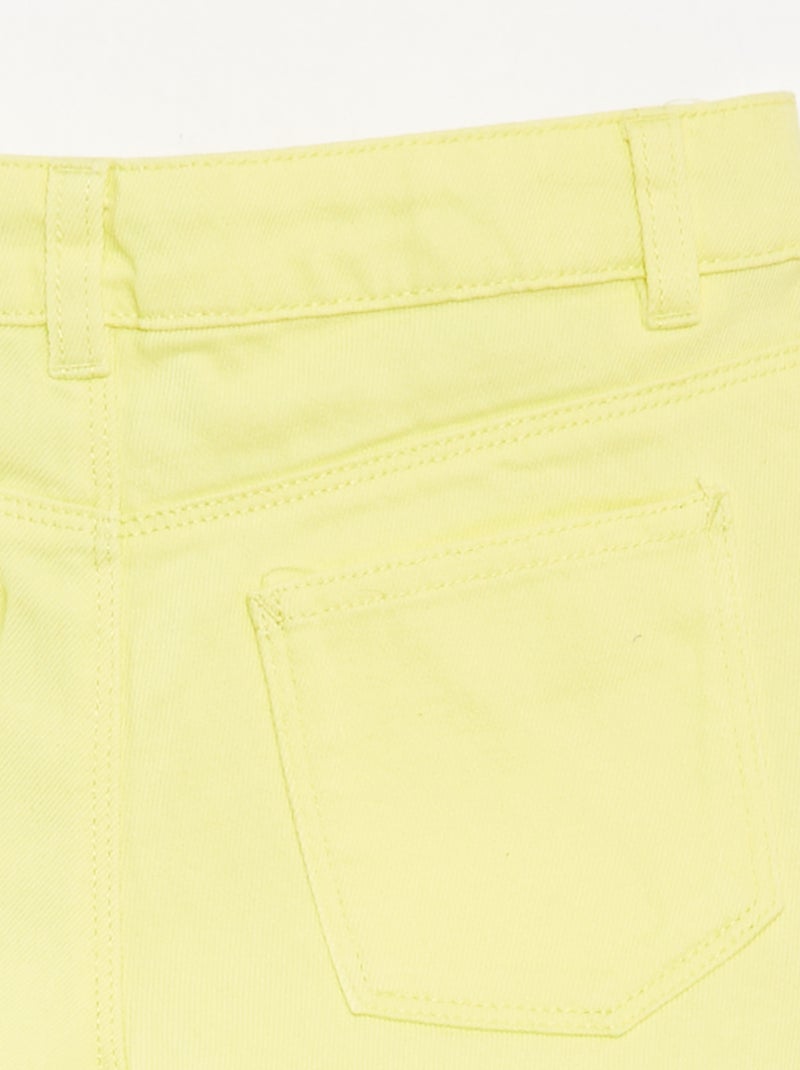 Short van keperstof met verstelbare taille geel - Kiabi