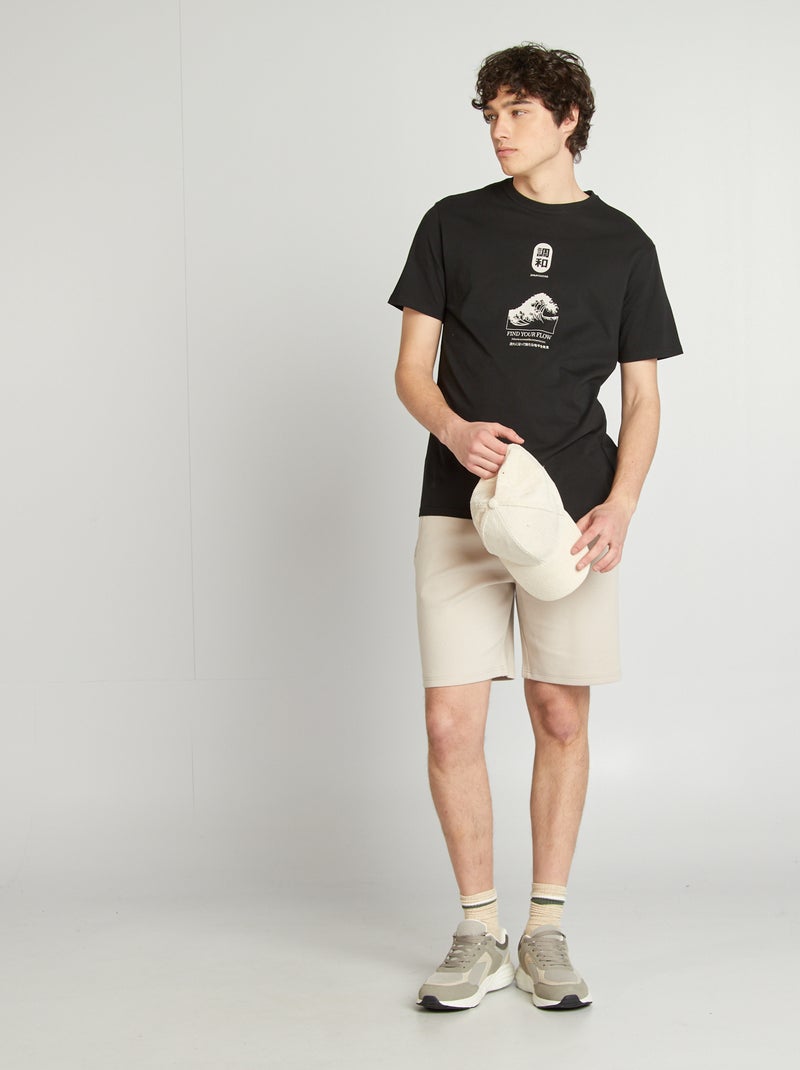 Short van lichte joggingstof GRIJS - Kiabi