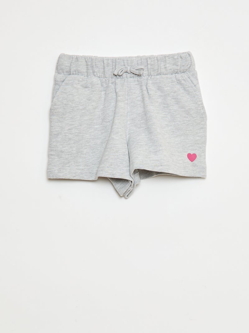 Short van lichte joggingstof Grijs - Kiabi
