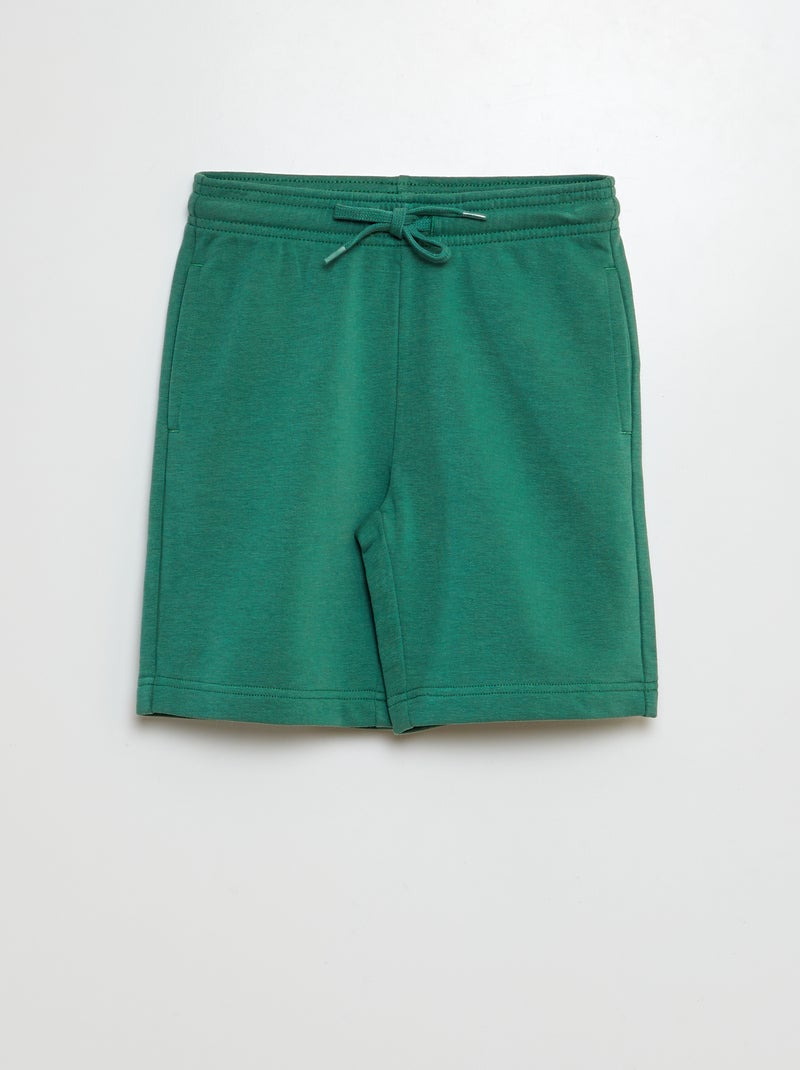 Short van lichte joggingstof groen - Kiabi