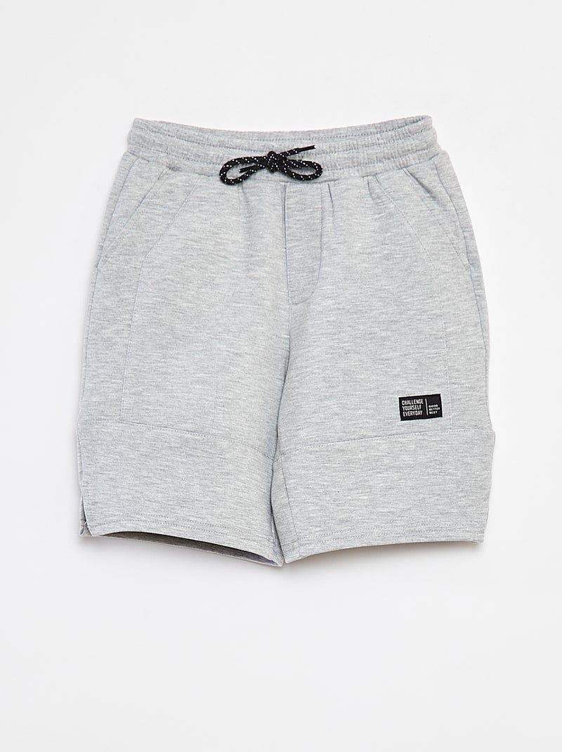 Short van lichte joggingstof in sneakerstijl GRIJS - Kiabi