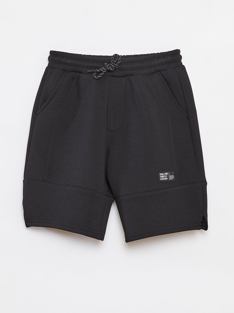 Short van lichte joggingstof in sneakerstijl zwart - Kiabi