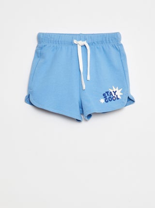 Short van lichte joggingstof met motiefje - Grafik Edition