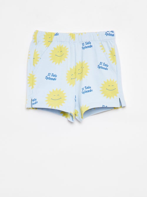 Short van lichte joggingstof met motiefje - Kiabi
