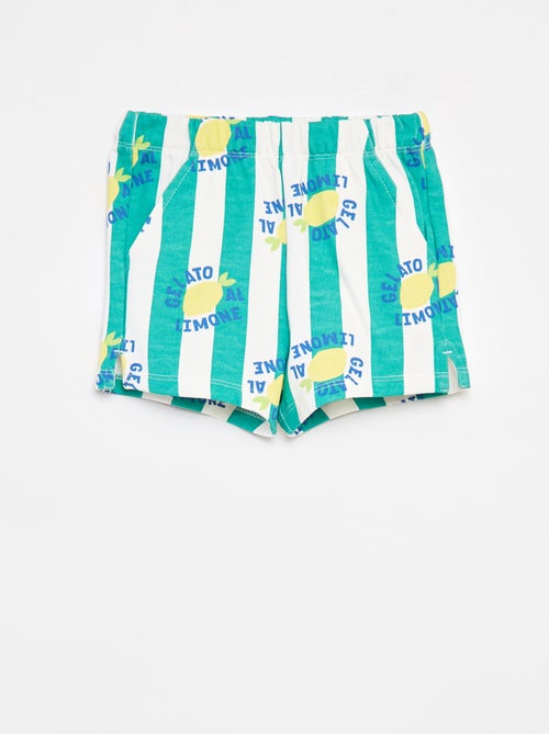 Short van lichte joggingstof met motiefje - Kiabi