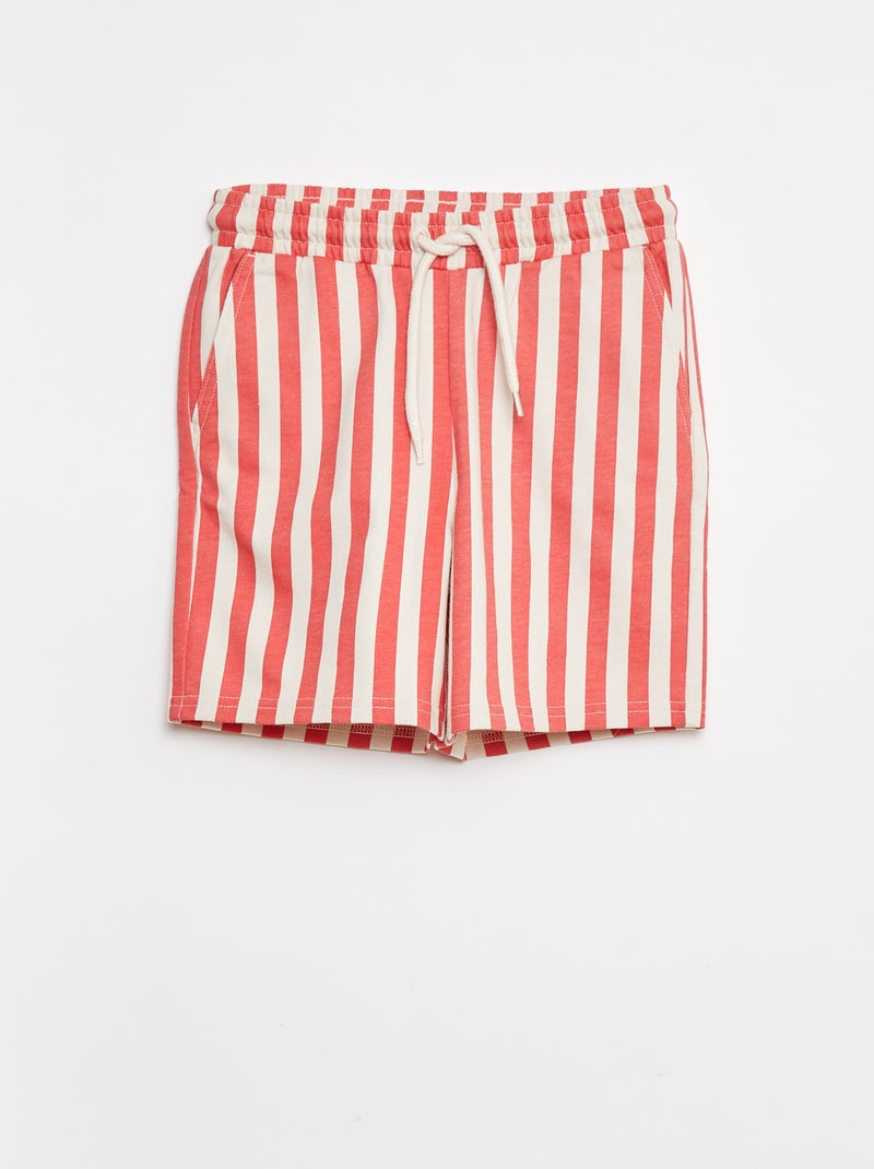 Short van lichte joggingstof Rood - Kiabi