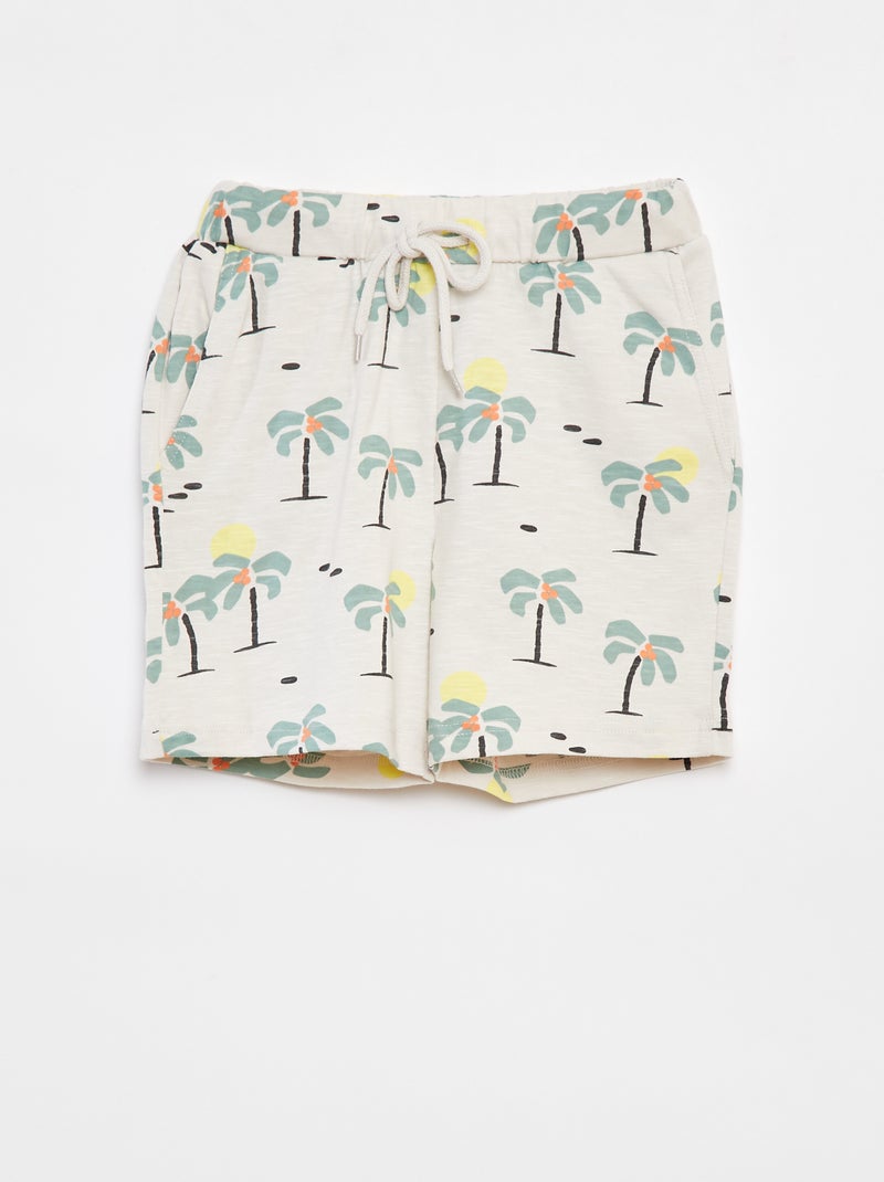 Short van lichte joggingstof WIT - Kiabi