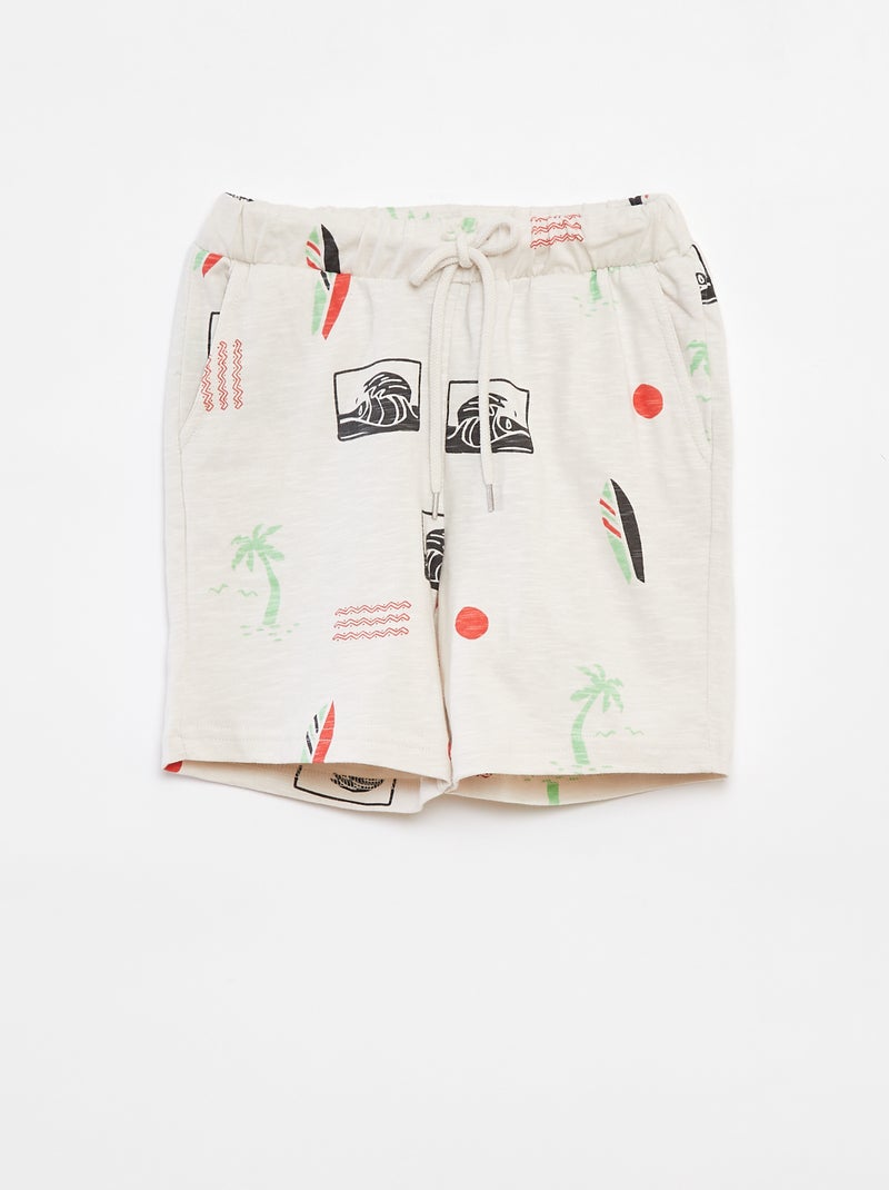 Short van lichte joggingstof WIT - Kiabi